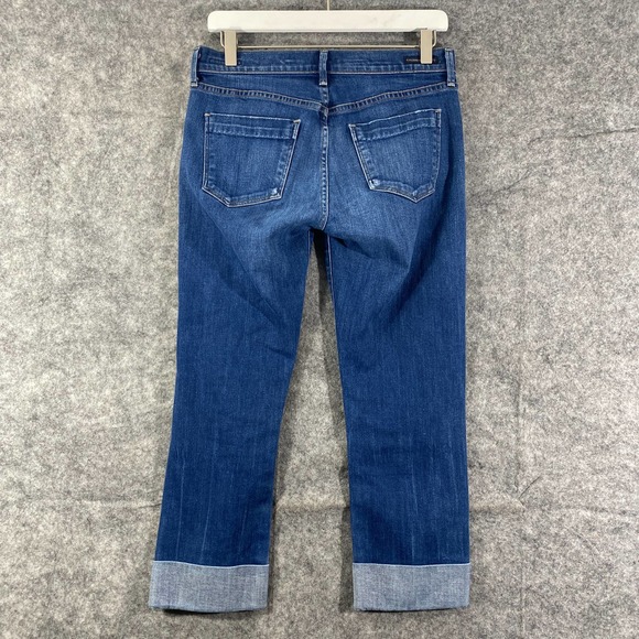 Citizens Of Humanity Jeans 28 Blue Denim Dani Cropped Straight Leg Cuffed - Picture 2 of 13